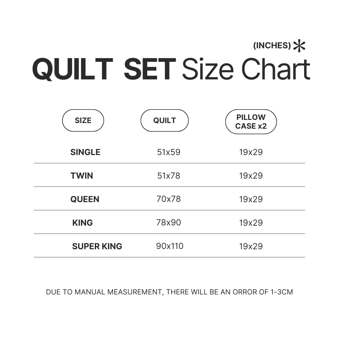 Quilt Set Size Chart - Studio Ghibli UK Shop