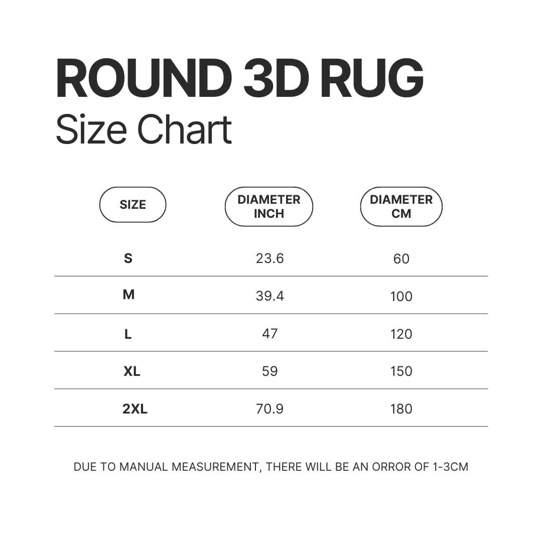 Roung Rug Size Chart 1 - Studio Ghibli UK Shop