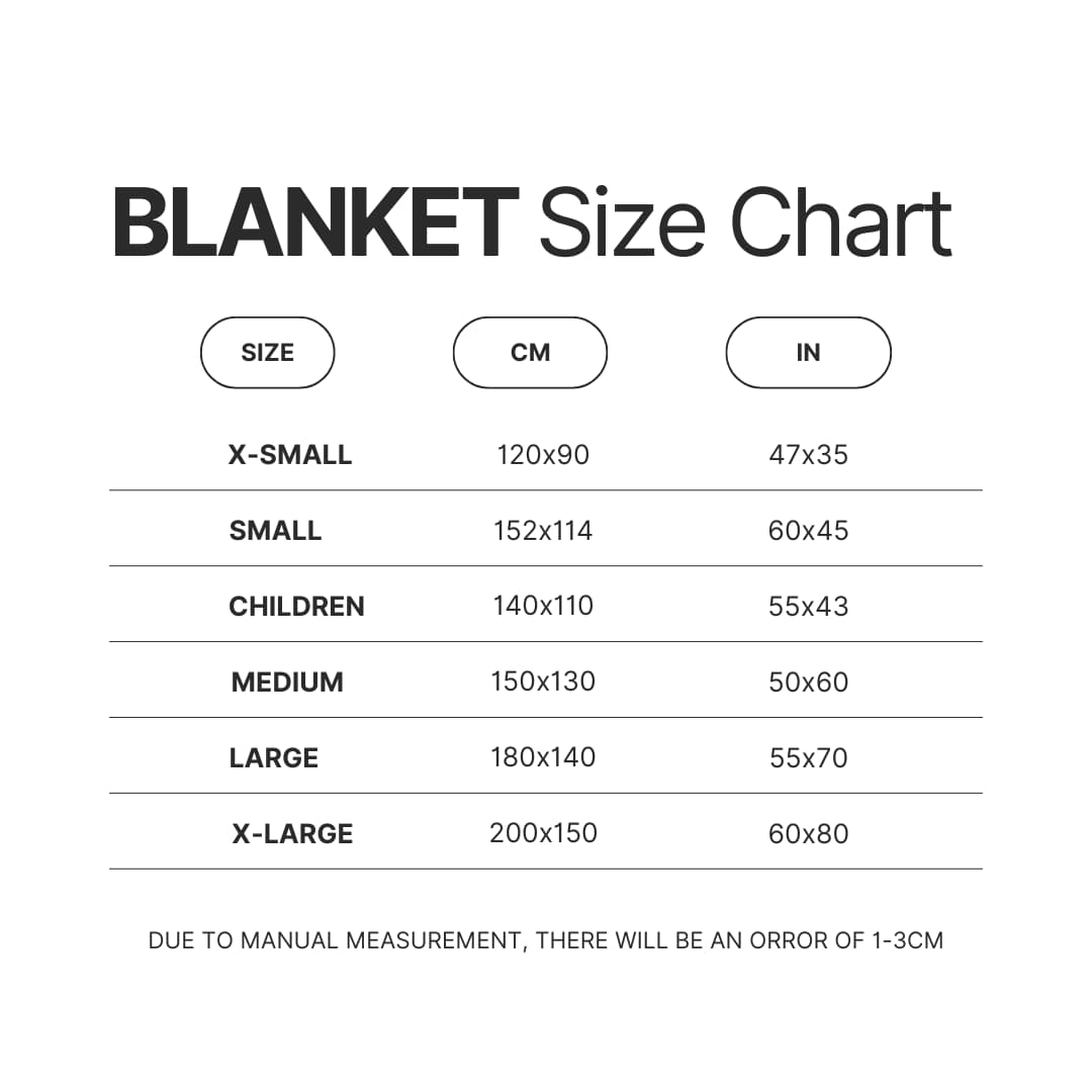 Blanket Size Chart - Studio Ghibli UK Shop