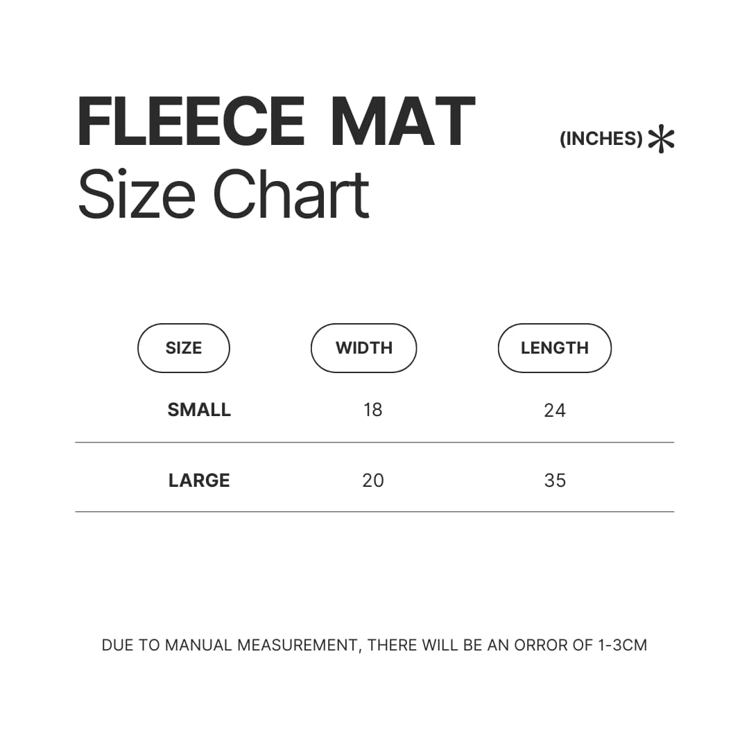 Fleece Mat Size Chart - Studio Ghibli UK Shop