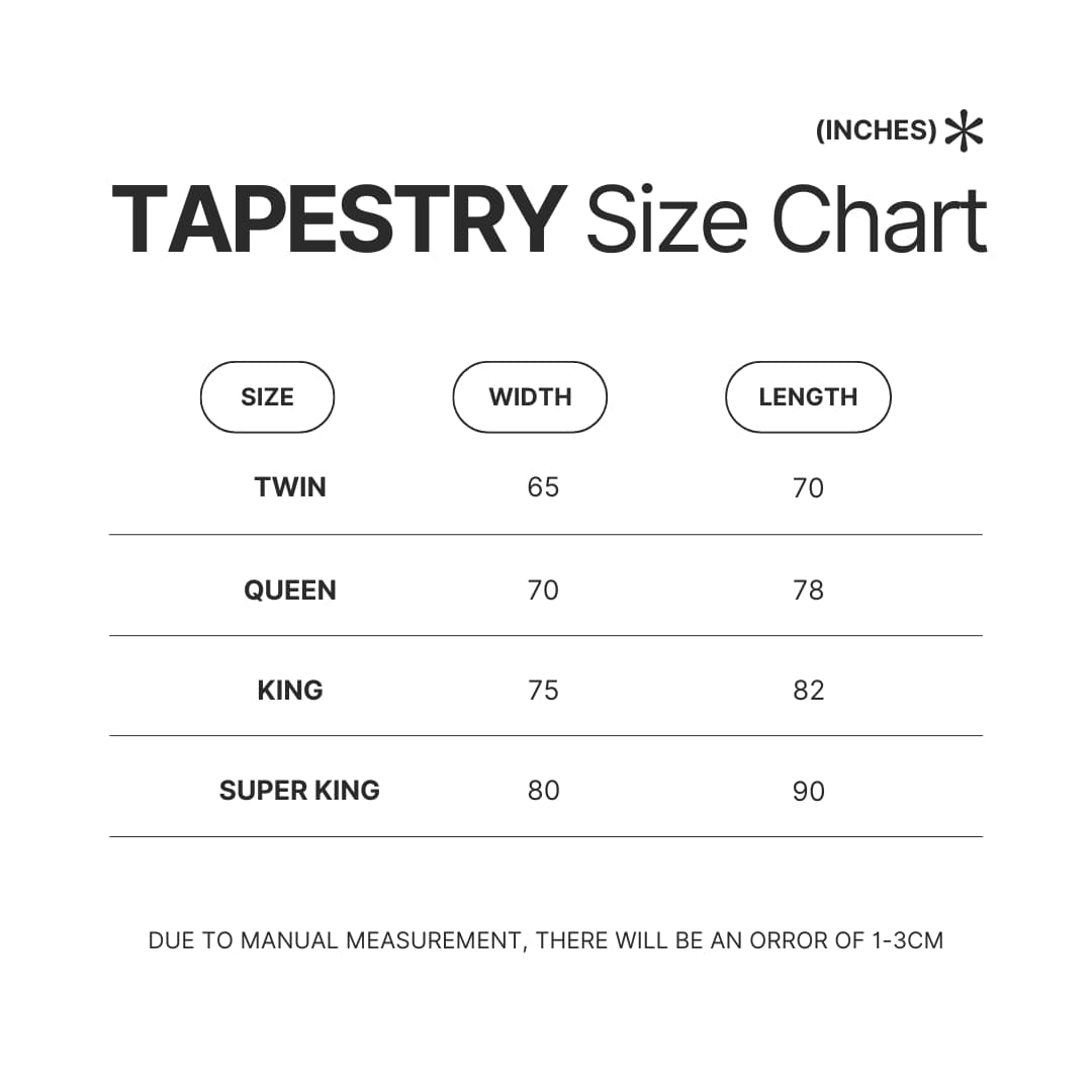 Tapestry Size Chart - Studio Ghibli UK Shop